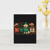 Carte Merry Christmas Labrador Dog Retro Xmas Puppy Men  (Fleur jaune)