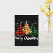 Carte Merry Christmas Leopard Buffalo Plaid Christmas Tr (Fleur jaune)