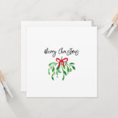 Carte MERRY CHRISTMAS Mistletoe Festif Kiss Festif (Devant/Arrière en situation)