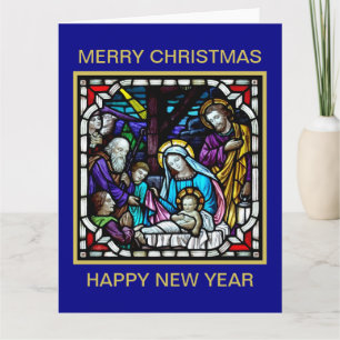 CARTE MERRY CHRISTMAS NATIVITÉ SCENE