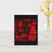 Carte Merry Christmas Nutcracker Santa Clause Gingerbrea (Fleur jaune)