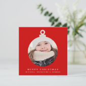 Carte MERRY CHRISTMAS ORNAMENT Ajouter Votre Photo (Debout devant)