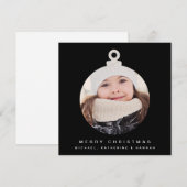 Carte MERRY CHRISTMAS ORNAMENT Ajouter Votre Photo (Devant / Derrière)