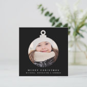 Carte MERRY CHRISTMAS ORNAMENT Ajouter Votre Photo (Debout devant)