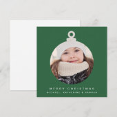 Carte MERRY CHRISTMAS ORNAMENT Ajouter Votre Photo (Devant / Derrière)
