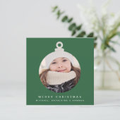 Carte MERRY CHRISTMAS ORNAMENT Ajouter Votre Photo (Debout devant)