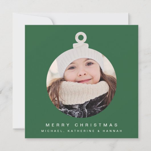 Carte MERRY CHRISTMAS ORNAMENT Ajouter Votre Photo (Devant)
