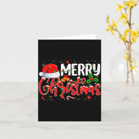 Carte Merry Christmas Pajamas Christmas Tree Lights Xmas (Fleur jaune)