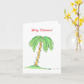 Carte Merry Christmas Peace on Earth Greeting Card  (Fleur jaune)