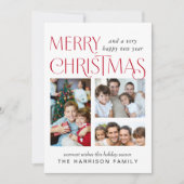 Carte Merry Christmas Photo Card Three Picture Collage (Devant)