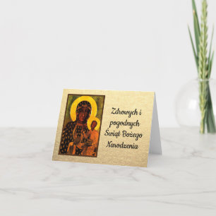 Carte Merry Christmas polonais Wesołych Świąt Notre Dame