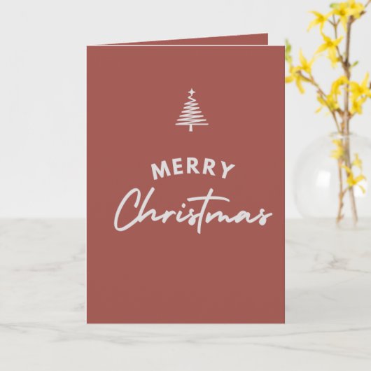 Carte Merry Christmas Red Modern (Fleur jaune)