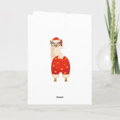 Carte Merry Christmas Simple Cute Cartoon Santa Llama (Dos)