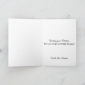 Carte Merry Christmas Simple Cute Cartoon Santa Llama (Intérieur)