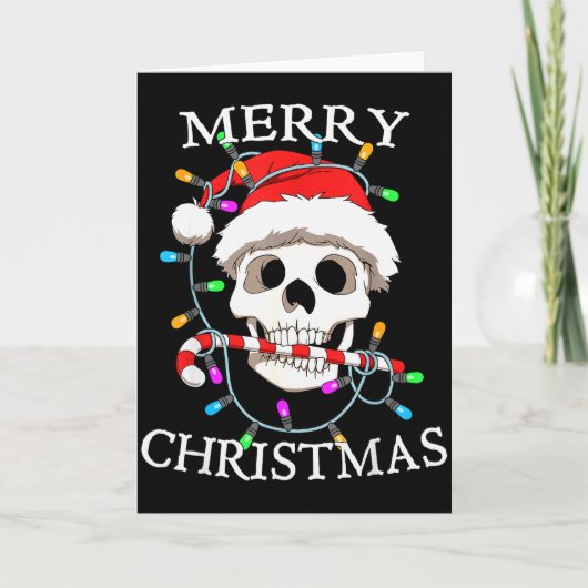 Carte Merry Christmas Skull Skeleton Men Women (Devant)