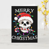 Carte Merry Christmas Skull Skeleton Men Women (Fleur jaune)