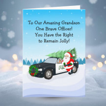 Merry Christmas Son Police Officer Santa Cop Car