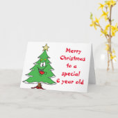 CARTE MERRY CHRISTMAS SPÉCIAL *ÂGÉ DE 6 ANS* (Fleur jaune)