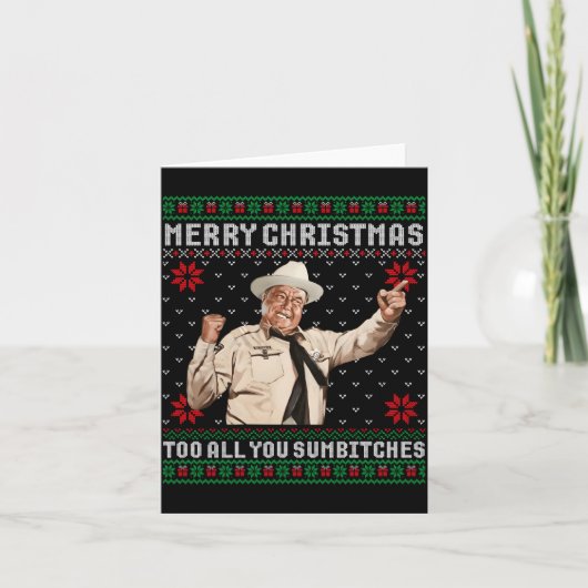 Carte Merry Christmas To All You Sumes Ugly Sweater Vint (Devant)