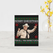 Carte Merry Christmas To All You Sumes Ugly Sweater Vint (Fleur jaune)