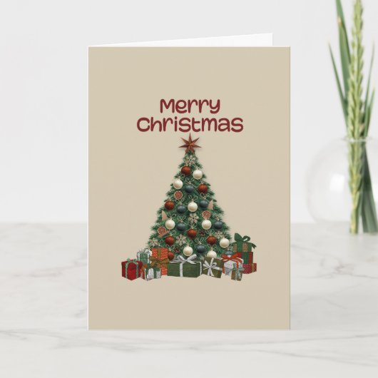 Carte Merry Christmas Tree Folded Greeting Card (Devant)