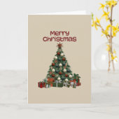 Carte Merry Christmas Tree Folded Greeting Card (Fleur jaune)