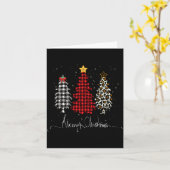 Carte Merry Christmas Tree Leopard Plaid Printed (Fleur jaune)