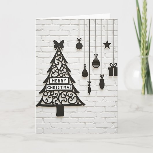 Carte Merry Christmas Tree Ornaments Card (Devant)