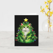 Carte Merry Christmas With This Funny Christmas Tree Cat (Fleur jaune)