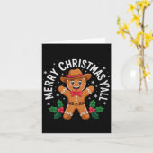 Carte Merry Christmas Yall Gingerbread Cowboy Howdy West (Fleur jaune)