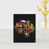 Carte Merry Christmas Y'all Texas Map Santa Hat Mens Wom (Fleur jaune)