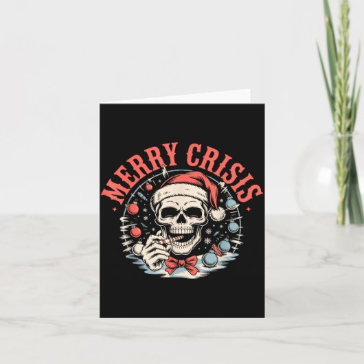 Carte Merry Crisis Dark Humor Sarcastic Christmas Goth P (Devant)