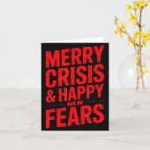 Carte Merry Crisis Happy New Fears Sarcastic Holiday Des (Fleur jaune)