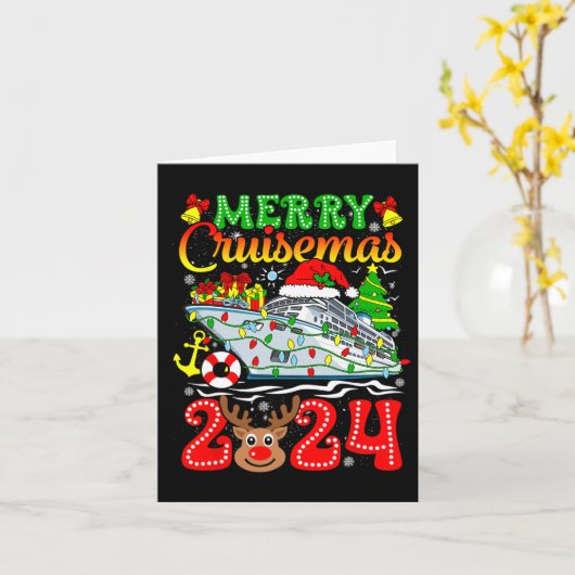 Carte Merry Cruisemas 2024 Croisière Noël Rudolph Xmas (Fleur jaune)