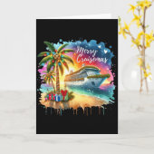 Carte Merry Cruisemas Family Cruise Christmas Funny Boat (Fleur jaune)