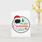 Carte Merry Cruisemas Santa Hat Cruise Ship Christmas Cr (Fleur jaune)