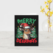Carte Merry Deermas Funky Christmas Duck Lover (Fleur jaune)