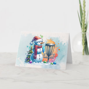 Carte Merry Disk-mas   Disk Golf Personnalisé Noël