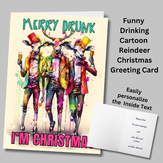 Carte Merry Drunk Je suis Noël, Salutation drôle