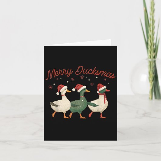 Carte Merry Ducksmas Funny Christmas Festive Ducks À Sa (Devant)