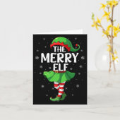 Carte Merry Elf Christmas Girls Women Elf Squad Xmas Fam (Fleur jaune)