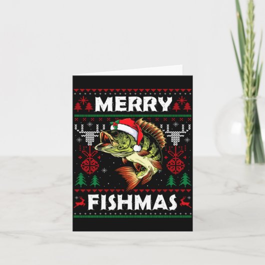 Carte Merry Fishmas B Fish Fishing Christmas Ugly Sweate (Devant)