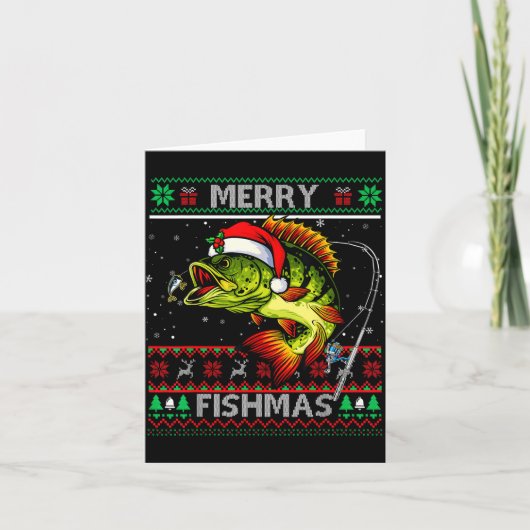 Carte Merry Fishmas B Fish Fishing Christmas Ugly Xmas (Devant)