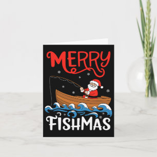 Carte Merry Fishmas Funny Noël Père Noël Pêche
