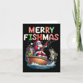 Carte Merry Fishmas Père Noël Pêcheurs amoureux Drôle Pê (Devant)