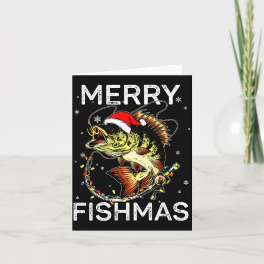 Carte Merry Fishmas Santa Fishing Lovers Funny Fisherman (Devant)