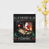 Carte Merry Fishmas Santa Riding B Fish Christmas Ugly S (Fleur jaune)