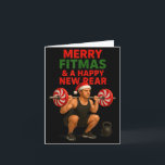 Carte Merry Fitmas Christmas &amp; A Happy New Rear Year<br><div class="desc">Merry Fitmas Christmas & A Happy New Rear Year Funny Gym Guy</div>