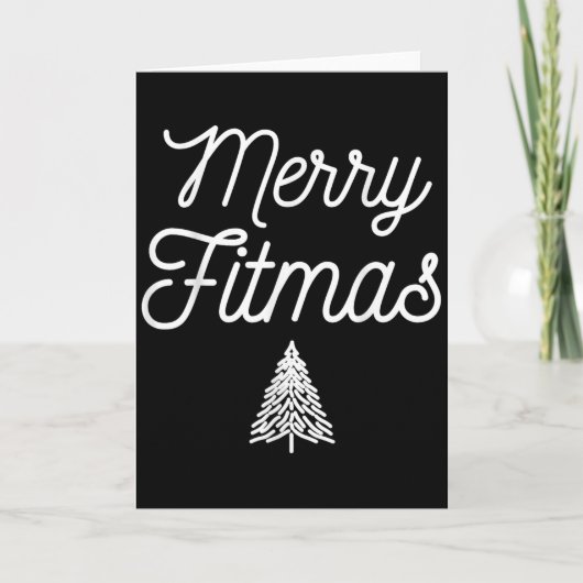 Carte Merry Fitmas For Christmas Workout Xmas Gym Holida (Devant)