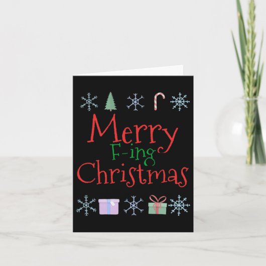 Carte Merry Foring (f) Noël Funny Sarcastic Quo (Devant)